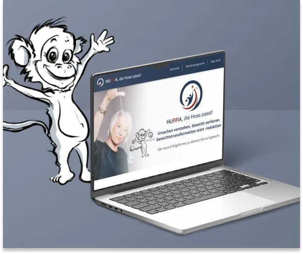 Das erstellte Mockup und Maskottchen für Hurra, die Hose passt! von Irene Pfleger